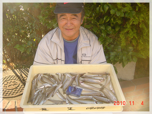 中村海岸よりさらに西の若見海岸にて、浜松市の山下様が釣り上げたキス66匹